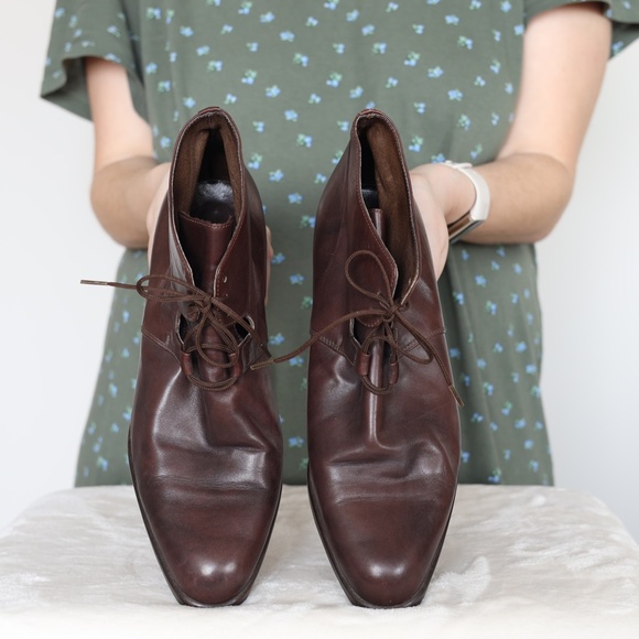 Tosi Vannino Italian Leather Dark Brown Shoes - Size 40/9.5 - Picture 5 of 6